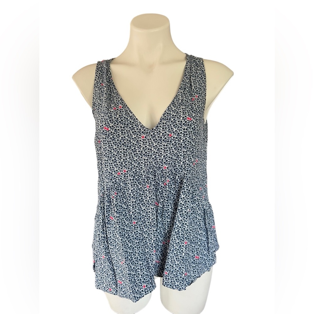 J. Crew Mercantile floral print peplum top size small‎